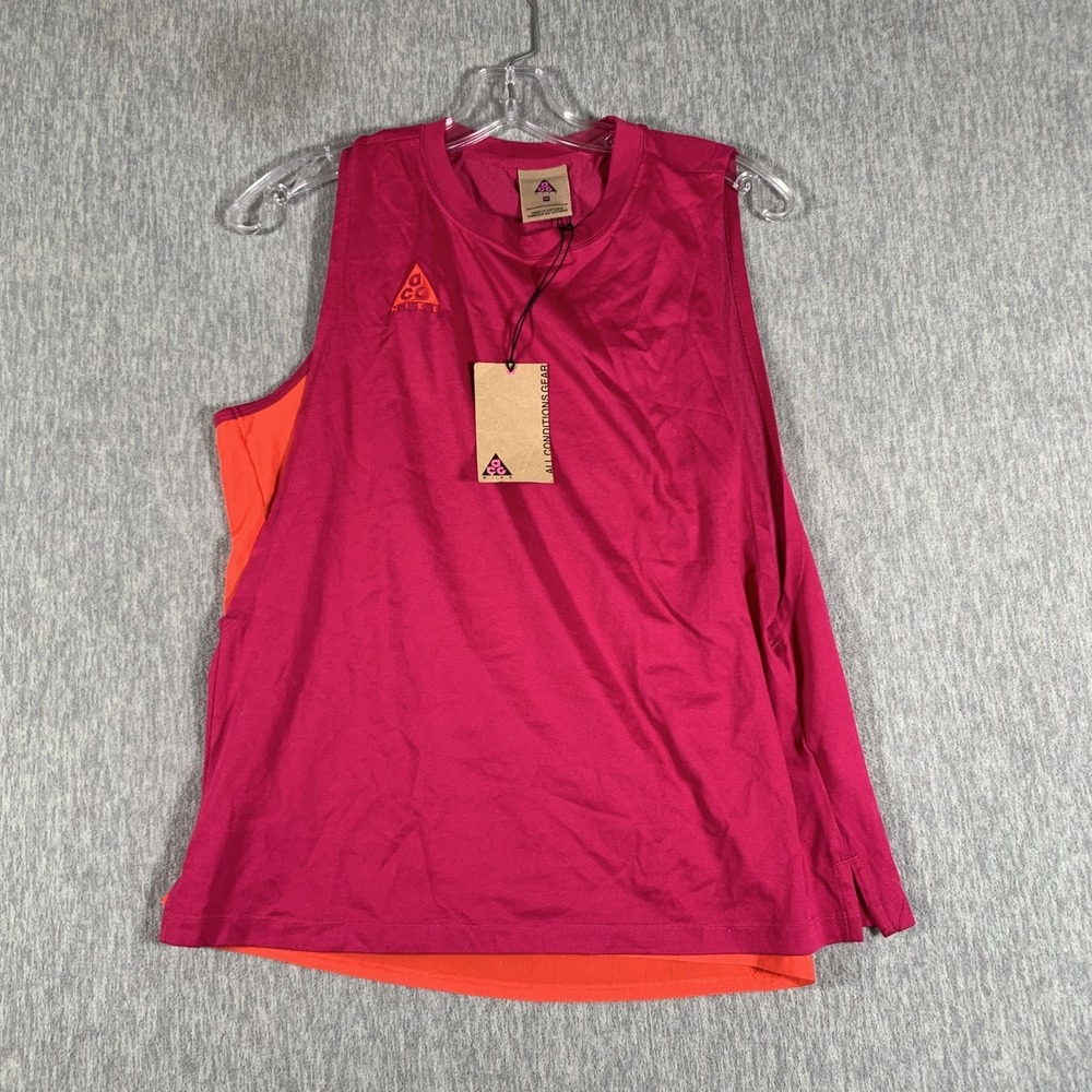 Nike ACG Shirt Womens Medium Pink Orange Tank Top All Conditions Gear Athletic